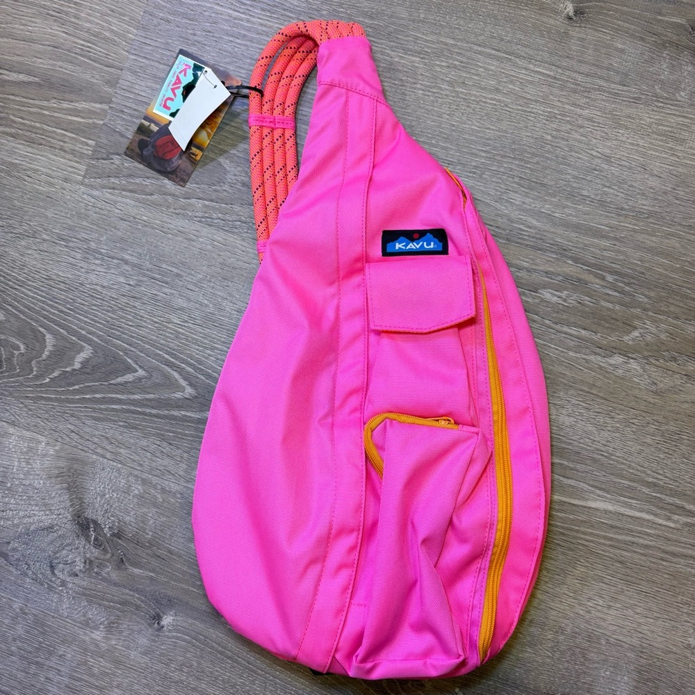 Kavu Vibrant Pink Sling Bag with Orange Details - Picture 2 of 9